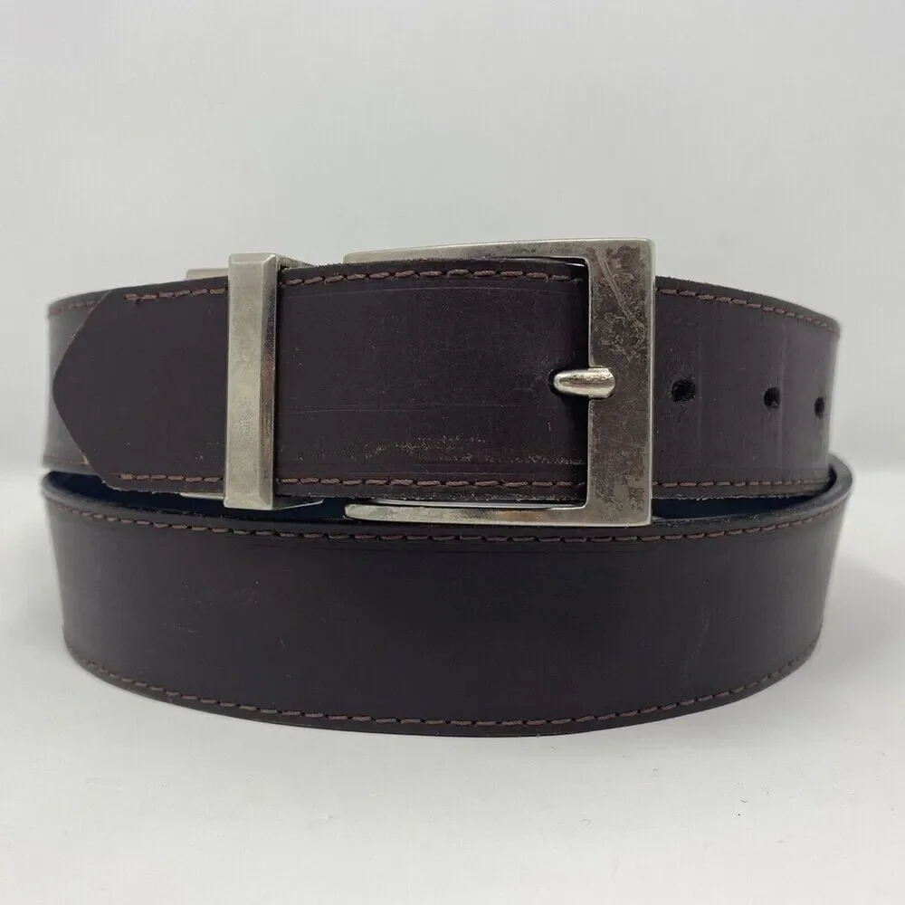LEVI’S Signature Men’s 40 Reversible Casual Belt Black Dark Brown Bonded Leather